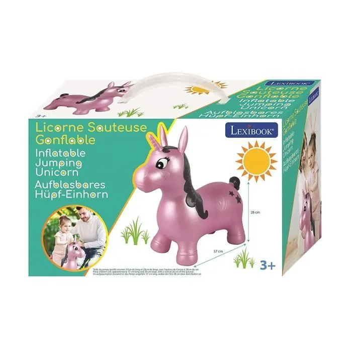 LEXIBOOK - Licorne Sauteuse Gonflable Rose - 3 ans et +-1