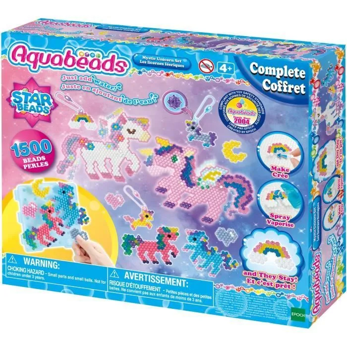 Aquabeads - Licornes féériques - Loisir créatif - 1500 perles - Rose-2