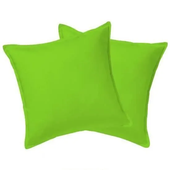 Taie d'oreiller - ANIS - 63x63cm - 100% coton - Vert pomme - Lavable en machine-0