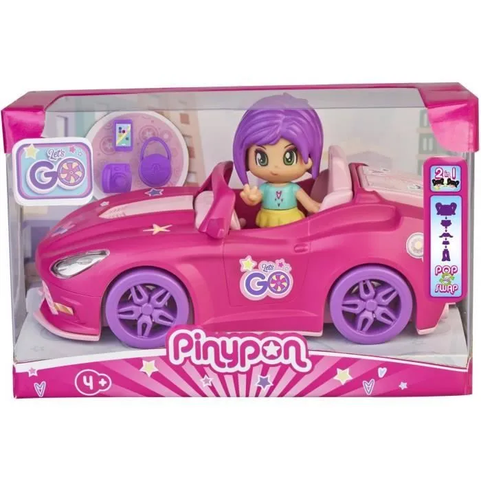 Pinypon, Voiture, Let's Go, 1 figurine Pinypon exclusive et des accessoires, Jouets pour enfants à partir de 3 ans, PNY37-0