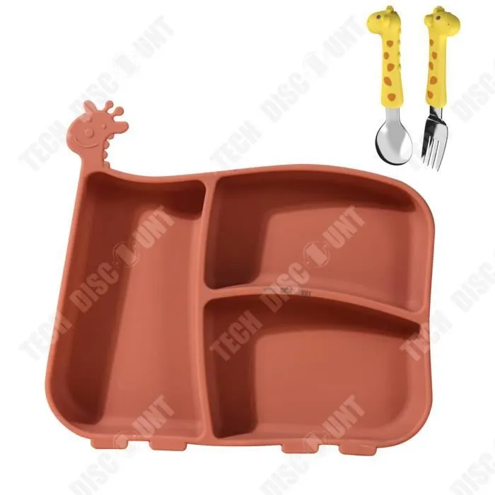 TD® Ensemble fourchette et cuillère en silicone pour bébé complément alimentaire d'entraînement de repas vaisselle facile à tenir-0