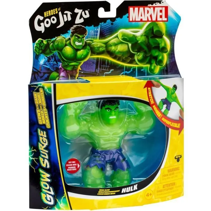 Hulk Glow Surge 11cm - HEROES OF GOO JIT ZU - MARVEL - Figurine lumineuse et extensible-2