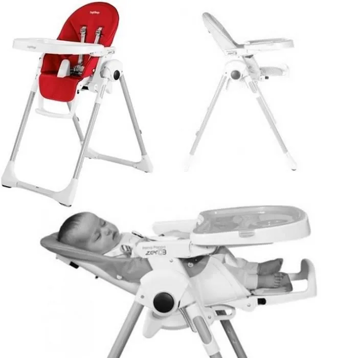 PEG PEREGO Chaise haute multi-positions Prima Pappa Follow Me Fragola - Rouge-1