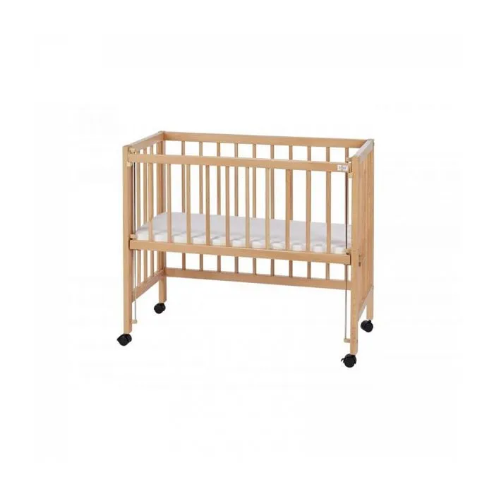 Lit bébé à barreaux cododo en hêtre massif naturel 40x90 cm-2