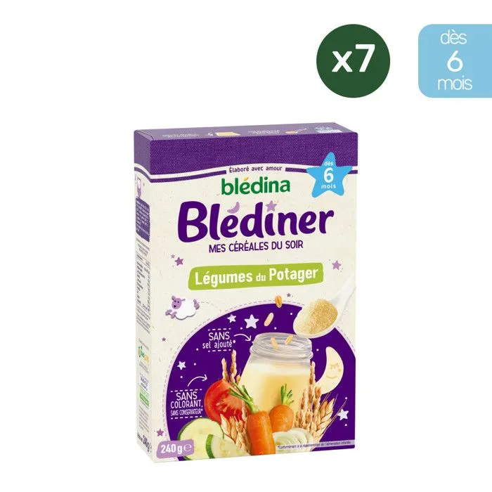 7 Boites Céréales Légumes du Potager - Blediner - Dès 6 mois-0