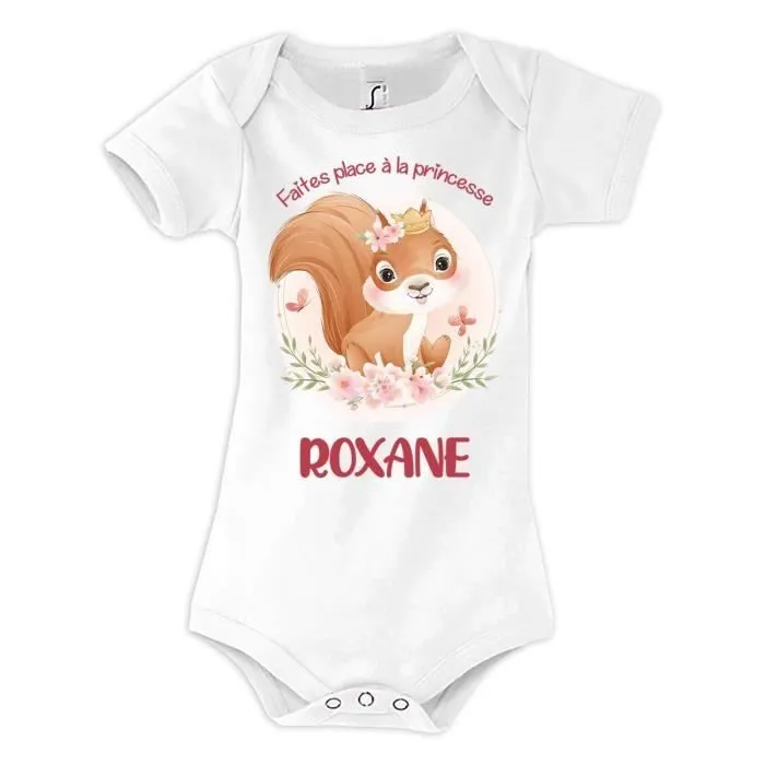 Body bébé Roxane Princesse Écureuil - Roxane - Blanc - Enfant - Mixte-0