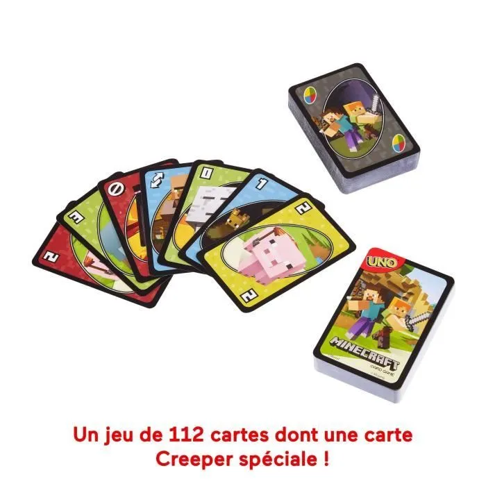Mattel Games - Uno Minecraft - Jeu de cartes - Dès 7 ans - UNO - FPD61-1