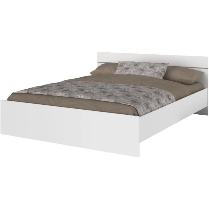 Lit adulte BOSTON 160x200 - Décor blanc - Fabriqué en France-3