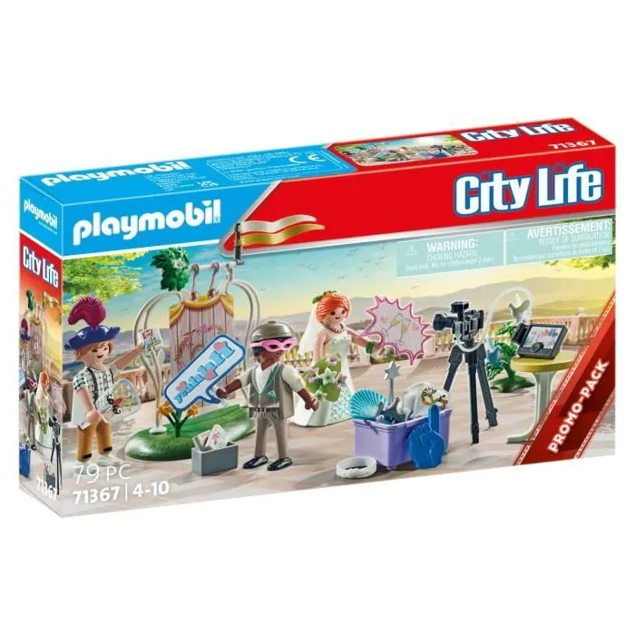 PLAYMOBIL 71367 Couple de mariés et appareil photo, City life, Dès 4 ans-0