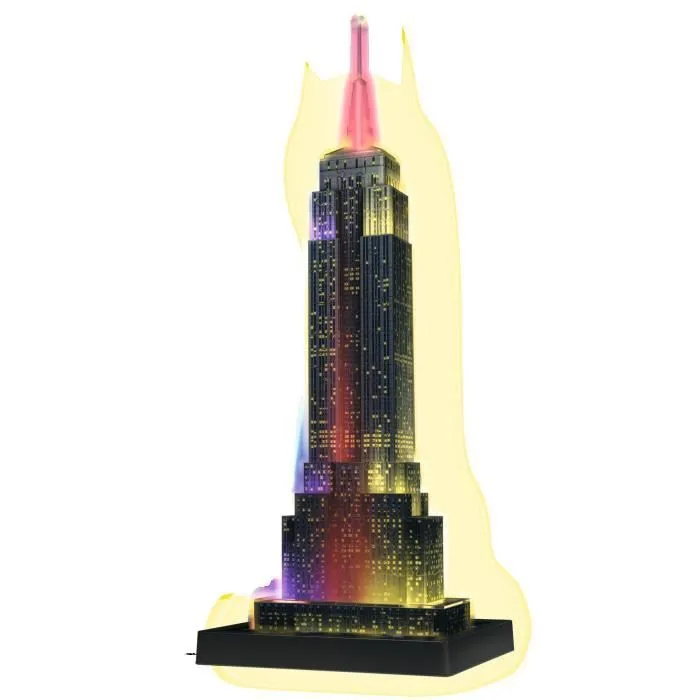 Puzzle 3D Empire State Building illuminé - Ravensburger - 216 pièces - LEDS couleur - Dès 10 ans-2