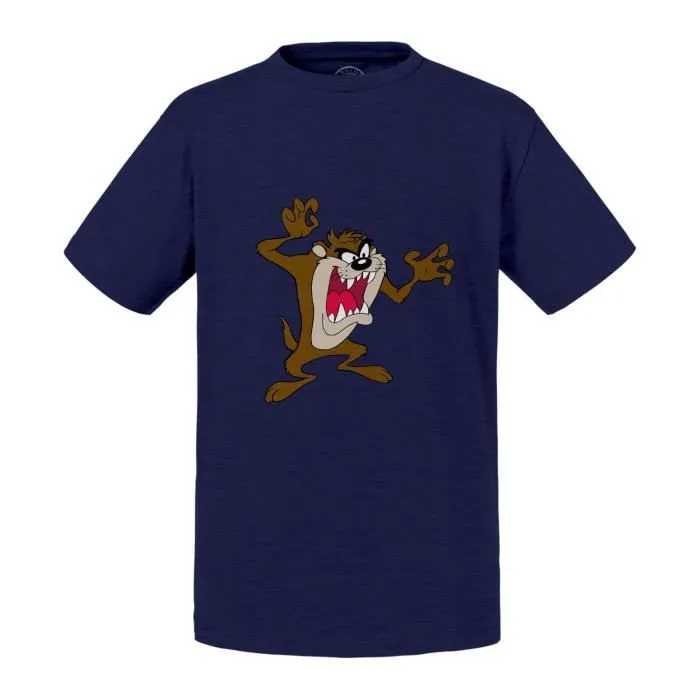 T-shirt Enfant Bleu Taz Diable de Tasmanie Dessin Anime Enfant Cartoon-0