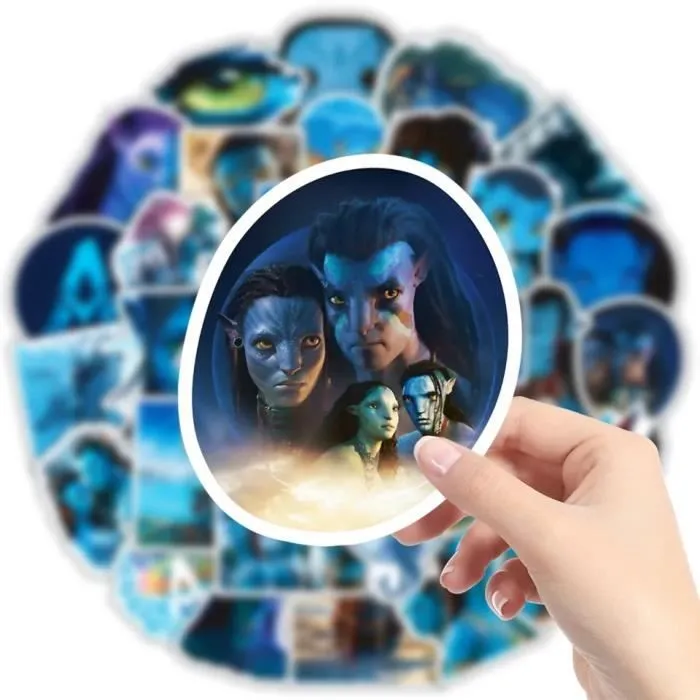 Lot de 25 stickers Avatar autocollants résistants à l'eau - Bleu-1
