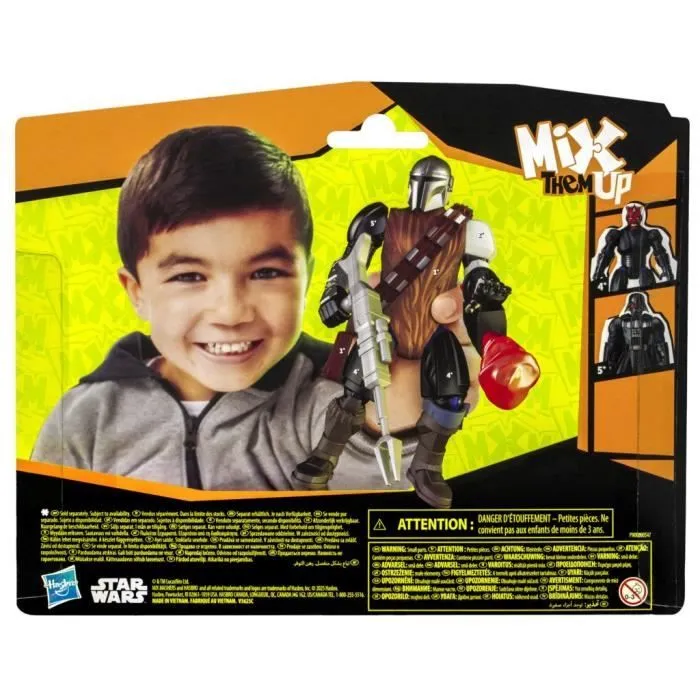 MixMashers Mandalorien et Grogu, figurine deluxe personnalisable à mélanger et combiner avec accessoires, Star Wars, Dès 4 ans-8