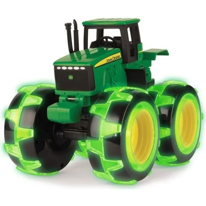 Camion Monster Treads JOHN DEERE avec roues lumineuses - Vert, noir et jaune - Pour enfants à partir de 3 ans-0