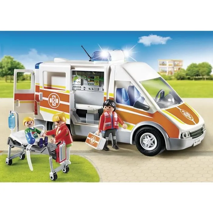 PLAYMOBIL - City Life - Ambulance avec Gyrophare et Sirène-1