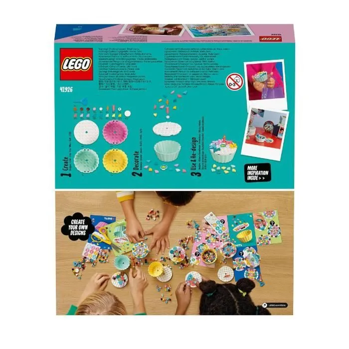 LEGO® DOTS 41926 Kit Créatif de Fête avec Cupcakes, Décoration d'Anniversaire, Bricolage pour Enfant et Loisirs Créatifs DIY-4