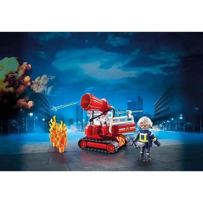 PLAYMOBIL - City Action - Pompier avec robot d'intervention - Canon à eau - 4 ans et plus-1
