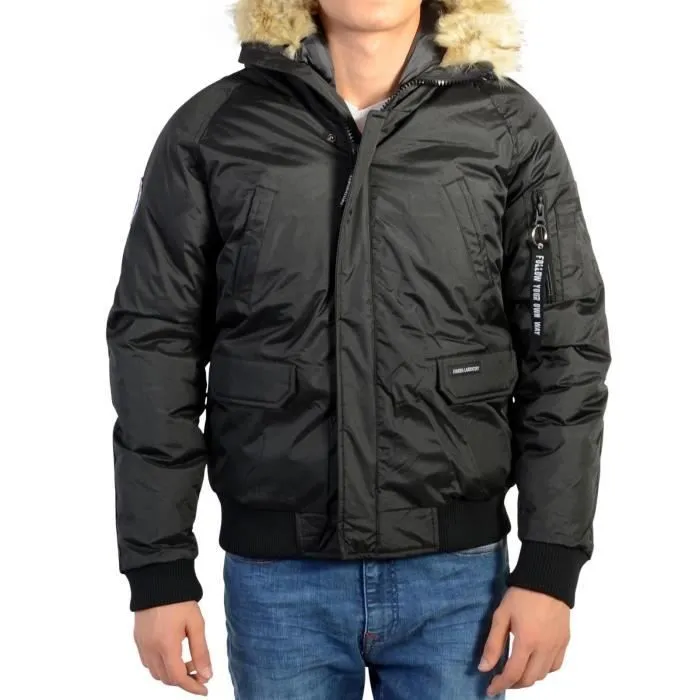 Blouson enfant - Kamora - Aria - Noir - Col montant - Capuche avec imitation fourrure-0