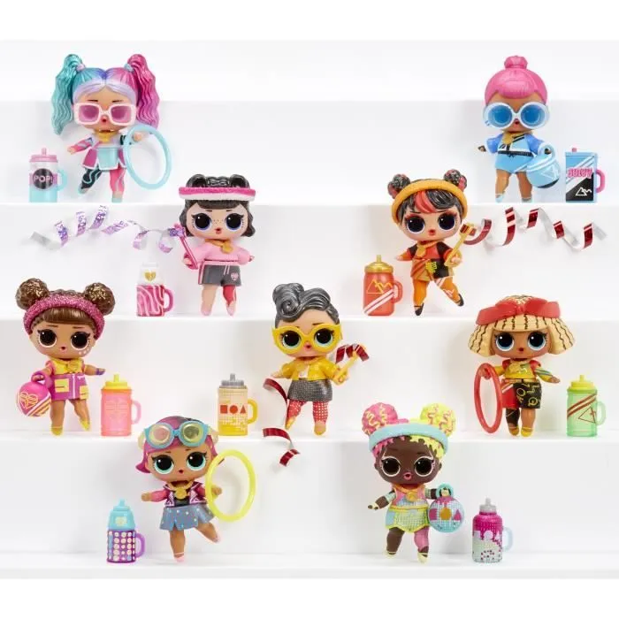 LOL Surprise All Star Sports - Gymnastique - Poupée 7,5cm -Boule se transforme en poutre - 8 Surprises - Dés 3 ans-5