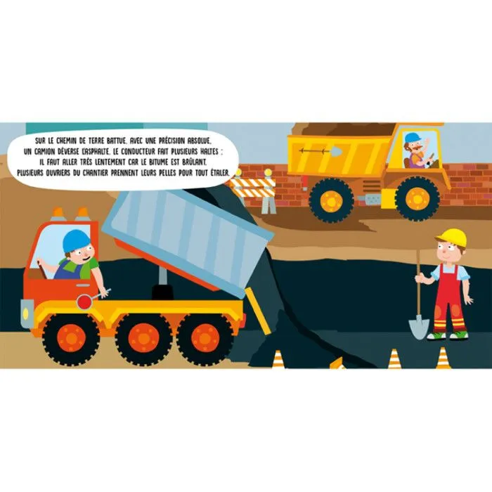 Puzzle géant - Sassi Junior - Les véhicules du chantier - 30 pièces - Livre inclus - Dès 3 ans-3