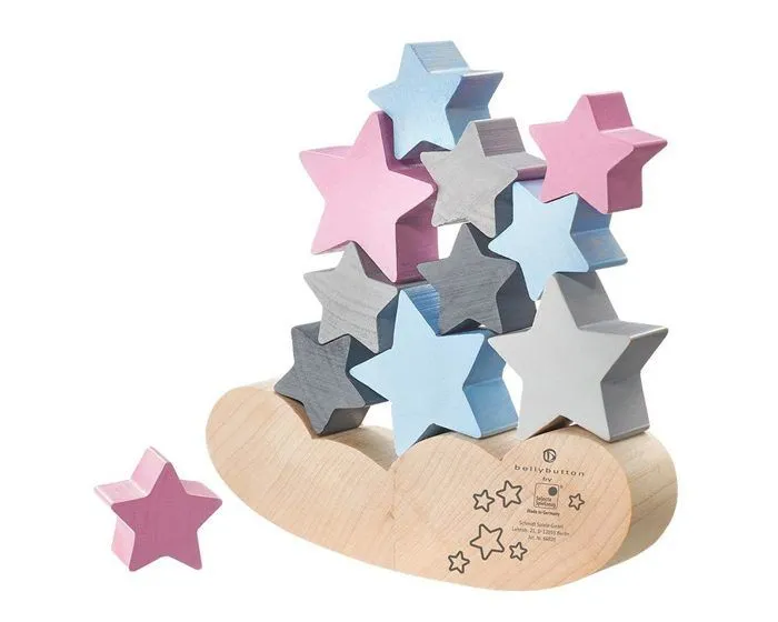 Jouet Empilable en Bois - SELECTA - Selecta - Ciel Etoile - Belly ton - 12 Pièces - Multicolore-1