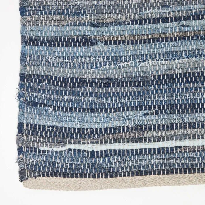 Tapis denim bleu en jeans recyclés - 120 x 180 cm-2