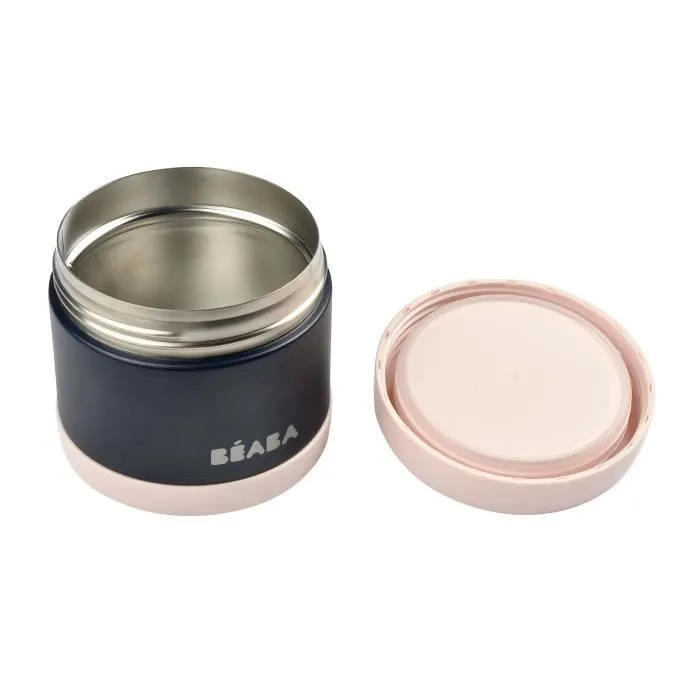 Béaba Portion Pot de Conservation Inox Isotherme Bleu Rose 500ml-2