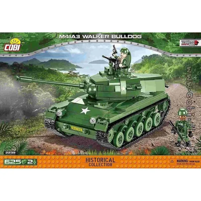 Jeux de construction - Guerre du Vietnam Tank M41A3 Walker Bulldog - 625 pièces - 2 figurines Cobi-0