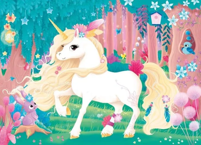 Puzzle enfant 45 pièces Jolie licorne Nathan - Poster inclus - Thème fantastique - Mixte - A partir de 5 ans-2