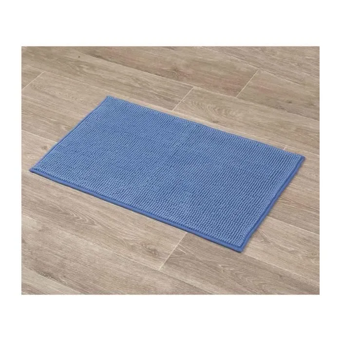 TENDANCE - Tapis de salle de bain Bleu en Microfibre Boules 45 x 75 cm-1