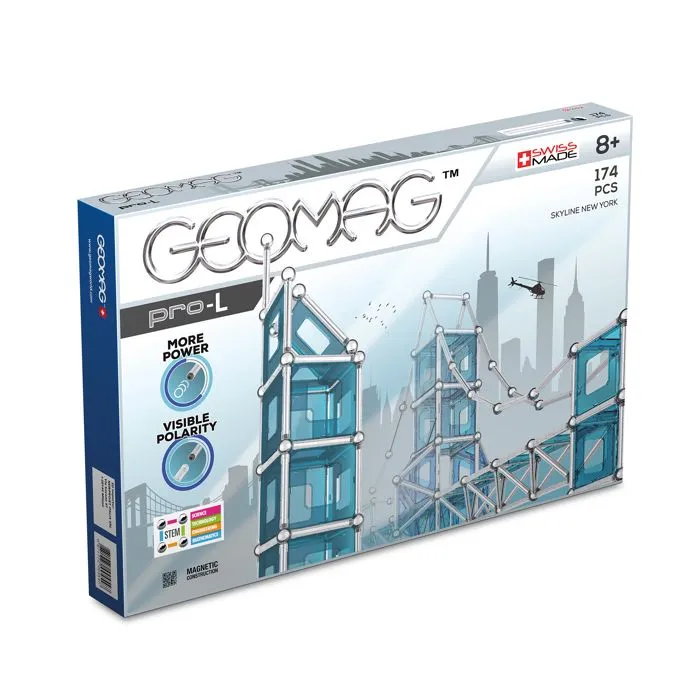 Jeux de construction magnétiques - GEOMAG - Geomag Pro-L Skyline NY 174 pcs - Mixte - 8 ans-0