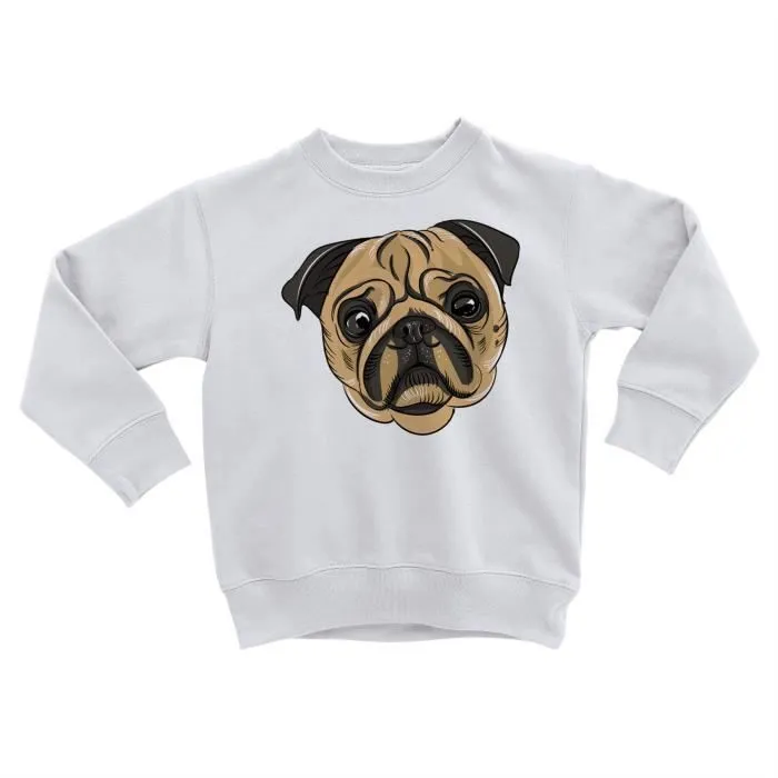 Sweatshirt Enfant Carlin Pug Petit Chien Dessin Art Mignon-0