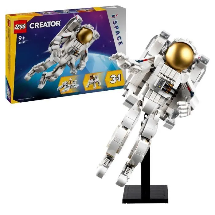 LEGO® 31152 Creator 3en1 L’Astronaute dans l’Espace, Jouet de Construction avec Chien et Navette Spatiale, Décoration-0