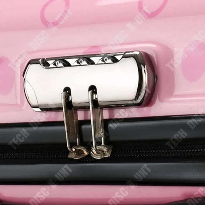 TD® Valise de chariot pour enfants de dessin animé roue universelle valise d'étudiant mot de passe valise d'embarquement de voyage-2