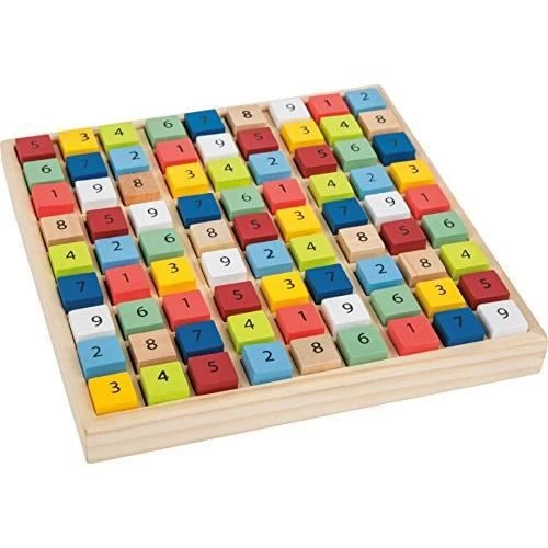 small foot 11164 Sudoku coloré "Educate" en bois, avec 81 cubes numérotés dans des couleurs vives, à partir de 6 ans. 11164-1