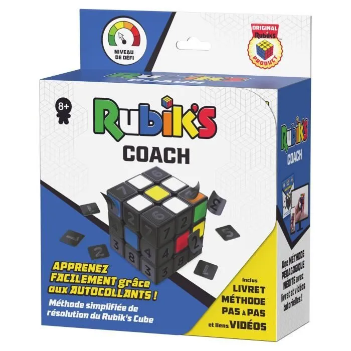 Rubik's Cube 3x3 Méthode simplifiée - RUBIK'S - Coach - Pédagogique - Multicolore - Garantie 2 ans-0