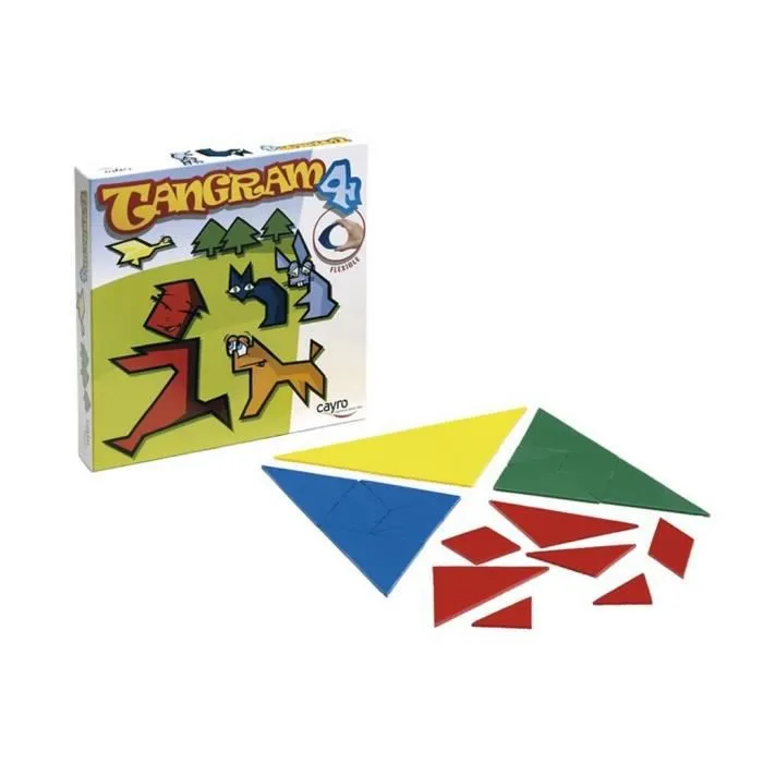 Jeu de Tangram - CAYRO - 14 pièces - Pour enfant à partir de 8 ans - Couleurs variées-0
