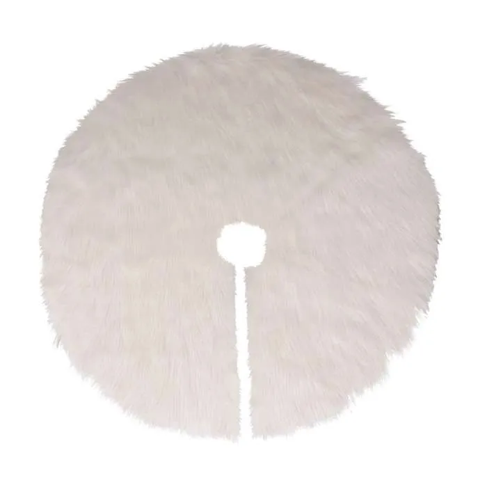 Atmosphera - Tapis pour sapin de Noël duveteux - D. 90 cm - Blanc-0