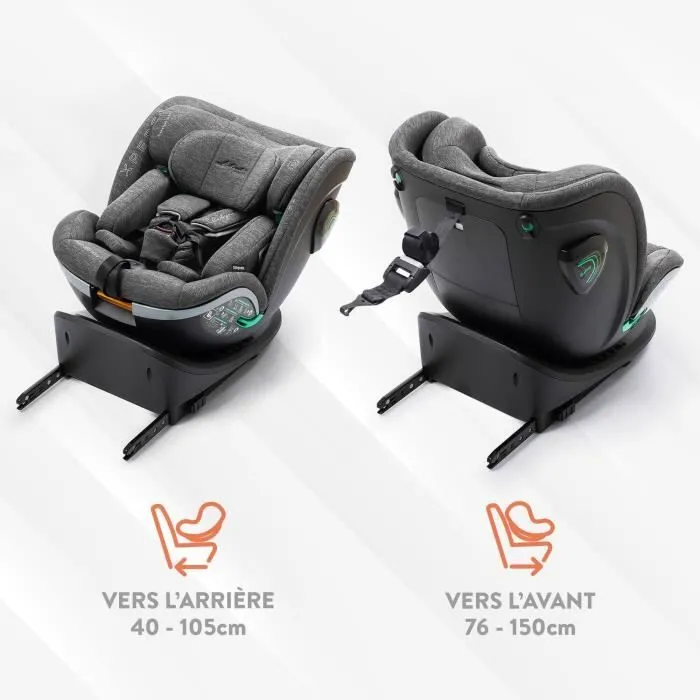 Siège auto - BABYAUTO - XPERTA BLACK LINE - De la naissance à 12 ans - 0-36 kg - I-Size - ISOFIX - Pivotant 360° - ECE R129-2