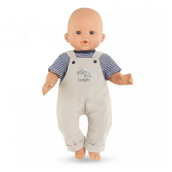 T-Shirt et Salopette Écru Bords de Loire - COROLLE - 36 cm - Rayé bleu marine et écru - Enfant - Mixte-1