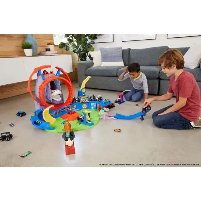 Hot Wheels - Monster Trucks Le Volcan du T-Rex - Piste pour petites voitures - Dès 4 ans-2