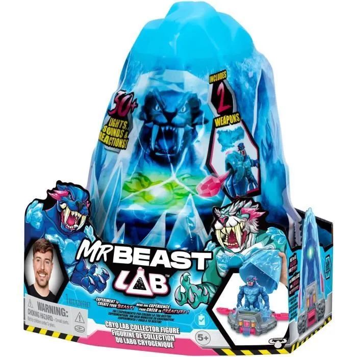 Cryo Lab - MOOSE TOYS - Mr. Beast Lab - 18 cm, 30 Lumières et Sons, 2 Fauves à Collectionner-6