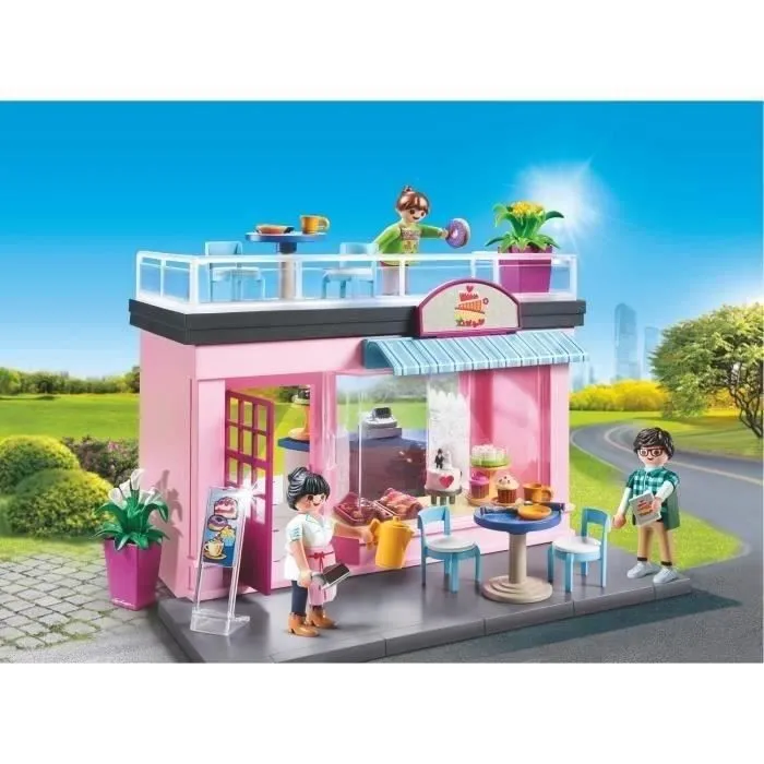 PLAYMOBIL - City Life La Ville - Salon de thé - 3 personnages - Accessoires inclus-2