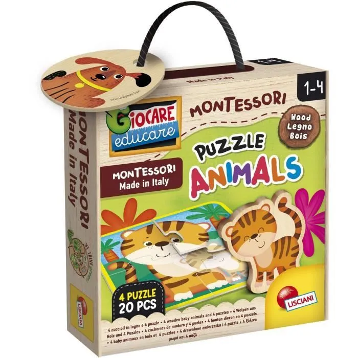 Puzzle animaux - Jeu Montessori - MONTESSORI BOIS - Pièces Texturées, Illustrations Réalistes-0