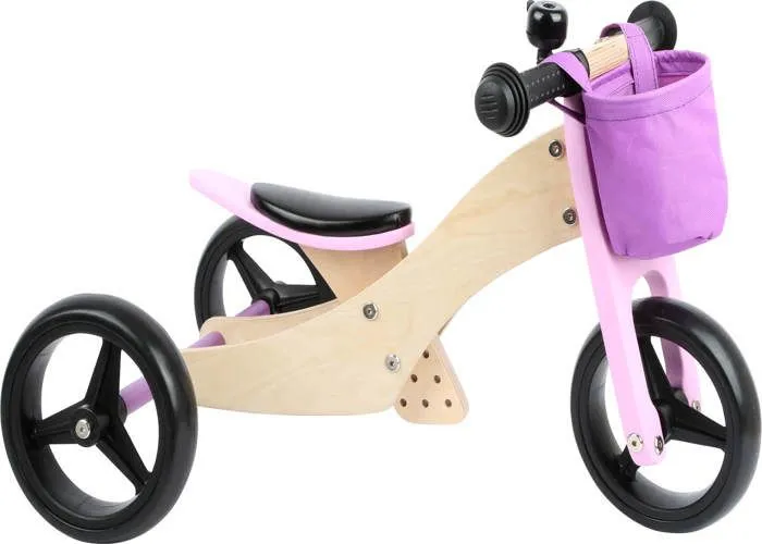Draisienne-Tricycle 2 en 1 Rose - SMALL FOOT - Maxi - 3 roues - Enfant - Mixte-0