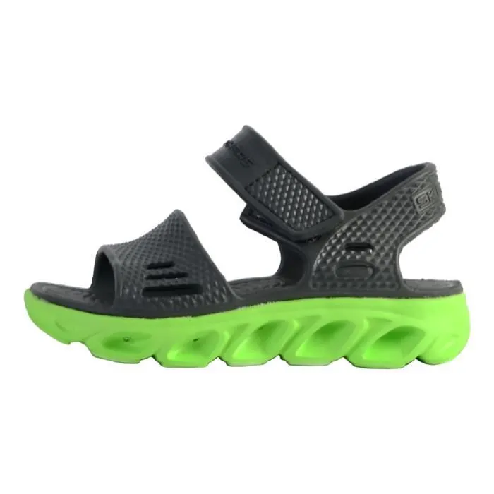 Bebeboutik Sandales Skechers a Scratch Enfant Skechers Solzo Charbon Citron vert