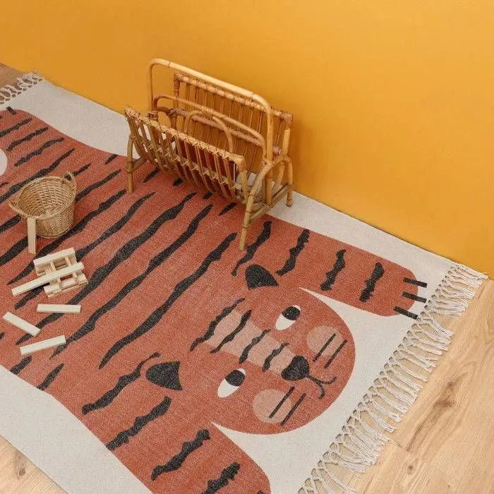 Tapis enfant tigre DAJALA - 110 x 170 cm - Coton - Oeko Tex - Nattiot-1