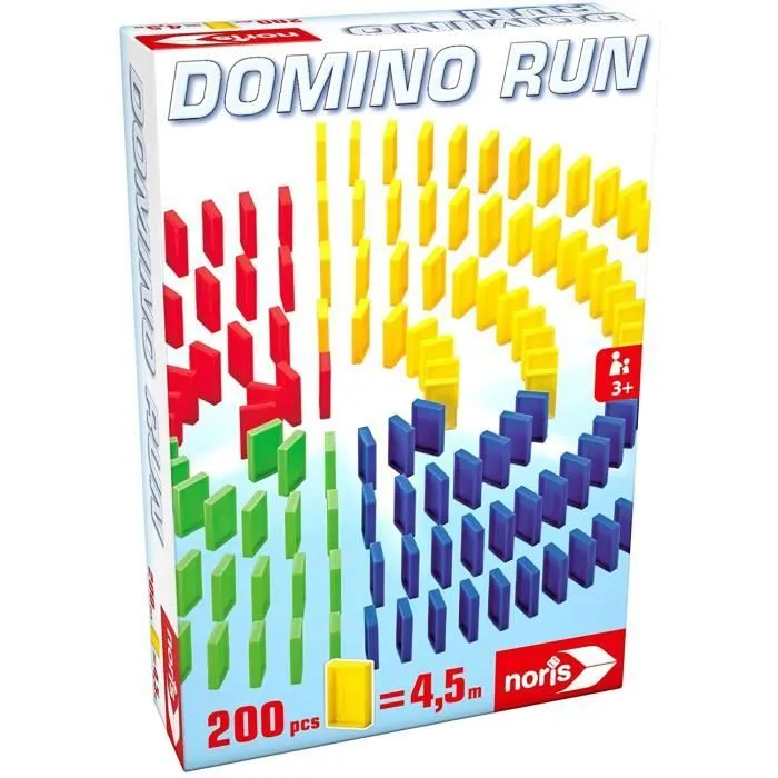 noris Domino Run Lot de 200 Dominos pour Un parcouru à Couper Le Souffle à partir de 3 Ans - 606065644-0