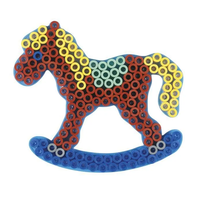 HAMA - Boite Cadeau géante 'Cheval à bascule' - 900 perles à repasser MAXI et 2 plaques - Loisirs créatifs-1