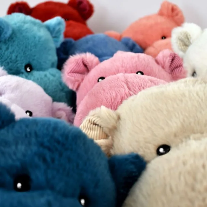 Peluche - HISTOIRE D'OURS - Hippo 25 cm - Rose, bleu et bleu foncé - Mixte - Naissance-3